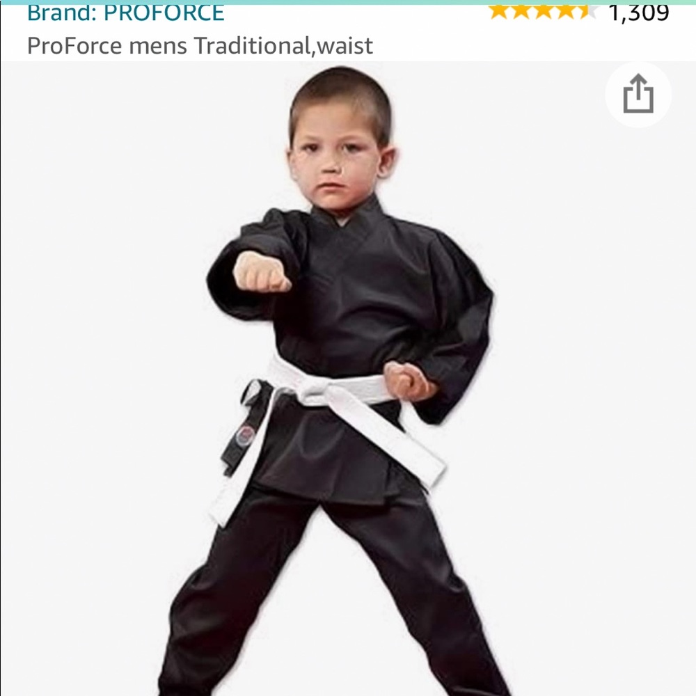 NWOT Karate Gi Black Size 0